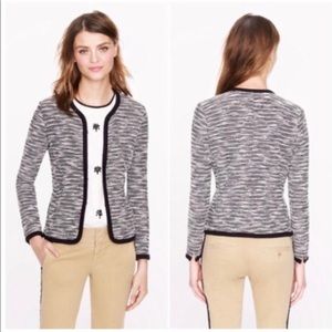 J Crew white Pepper Boucle Hook and Eye Blazer